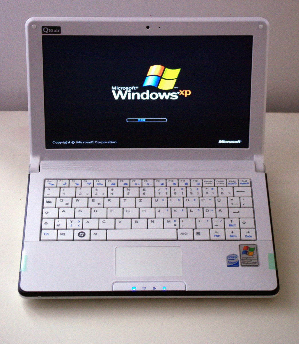 Das A1 Netbook Q10air hat Windows XP vorinstalliert